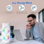 Anubhav Janni Double End Air Cooler Fan Cold New 3 Gears USB Rechargeable Oscillating fan with LED Light Touch Remote Control 280ml Water Tank Ice Filling Fan Double – ( pack of 1 ) - Image 2