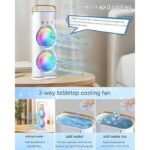 Anubhav Janni Double End Air Cooler Fan Cold New 3 Gears USB Rechargeable Oscillating fan with LED Light Touch Remote Control 280ml Water Tank Ice Filling Fan Double – ( pack of 1 ) - Image 6