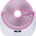 Anubhav Janni Rechargeable Table Fan With Light Desk Portable USB Battery Powered Quiet Personal 3 Speed for Home Office Travel Powerful with LED 4 ( pack of 1 )