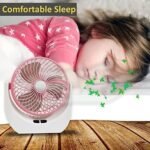 Anubhav Janni Rechargeable Table Fan With Light Desk Portable USB Battery Powered Quiet Personal 3 Speed for Home Office Travel Powerful with LED 4 ( pack of 1 ) - Image 9