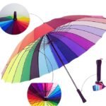 Anubhav Janni Rainbow Umbrella Ribs Stylish Colorful for Kids Woman and Men Windproof Handle Printed Folding Compact Lightweight Multi-Color Light Weight Rain Photography ( pack of 1 ) - Image 5