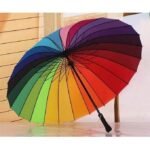 Anubhav Janni Rainbow Umbrella Ribs Stylish Colorful for Kids Woman and Men Windproof Handle Printed Folding Compact Lightweight Multi-Color Light Weight Rain Photography ( pack of 1 ) - Image 8
