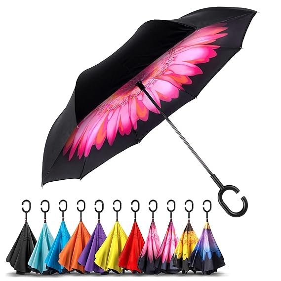 Anubhav Janni C-Shaped Handle Umbrella with C-Shaped Handle – Windproof Reverse Folding No-Drip Hands-Free Design Portable Durable Outdoor Car for Men ( pack of 1 ) Anubhav Janni C-Shaped Handle Umbrella with C-Shaped Handle – Windproof Reverse Folding No-Drip Hands-Free Design Portable Durable Outdoor Car for Men ( pack of 1 ) - Image 1