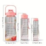 Anubhav Janni Transparent Bottle Water With Motivational Time Marker Leakproof Durable Sipper bottle For Office School Gym Plastic Of With For Office Gym Markers Bottles Fitness (Set Of 3) - Image 2
