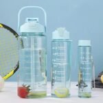 Anubhav Janni Transparent Bottle Water With Motivational Time Marker Leakproof Durable Sipper bottle For Office School Gym Plastic Of With For Office Gym Markers Bottles Fitness (Set Of 3) - Image 4