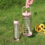 Anubhav Janni Transparent Bottle Water With Motivational Time Marker Leakproof Durable Sipper bottle For Office School Gym Plastic Of With For Office Gym Markers Bottles Fitness (Set Of 3) - Image 7