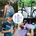 Anubhav Janni Motivational Water Bottles Tritan Plastic Bottle Combo Set Time Marker Straw Sipper Reusable Leakproof Adults Daily Tracking Marks Silicone Straw Office Gym School (Set Of 3) - Image 4