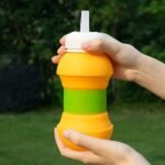 Anubhav Janni Silicone Foldable Sports Water Bottle Portable Collapsible For Outdoor And Home Use Leakproof Travel Bottle Hot Cold Unbreakable Gym Bottle Food Grade Gym School (Pack Of 1 Pcs) - Image 2
