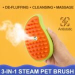 Anubhav Janni Mango Cat Steam Brush Pet Grooming with Gentle Removes Loose Fur Detangles Hair Shedding Cleaning Cute Design Dogs Rechargeable Silicone Massage Removal (Pack Of 1 Pcs) - Image 2
