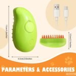 Anubhav Janni Mango Cat Steam Brush Pet Grooming with Gentle Removes Loose Fur Detangles Hair Shedding Cleaning Cute Design Dogs Rechargeable Silicone Massage Removal (Pack Of 1 Pcs) - Image 3