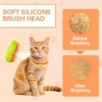 Anubhav Janni Mango Cat Steam Brush Pet Grooming with Gentle Removes Loose Fur Detangles Hair Shedding Cleaning Cute Design Dogs Rechargeable Silicone Massage Removal (Pack Of 1 Pcs) - Image 6