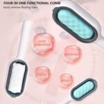 Anubhav Janni 3 In 1 Multifunction Pet Cleaning Comb in Hair Removal Disposable Wipes Sticker Brushing Tool Grooming Gently Dogs Cats Massage Bath Gentle Short Long Fur Cats (Pack Of 1 Pcs) - Image 4