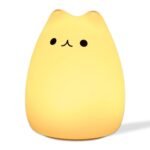 Anubhav Janni Silicone Cat Night Light Cute Funny Lamp Nursery Squishy For Breastfeeding Kids Premium Silicon Portable LED Changing Touch Room Decor lamp Gifts Baby Children (Pack Of 1 Pcs)