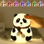 Anubhav Janni Panda Night Lamp Light For Kids Cute Baby Girl Squishy Nursery Nightlight Room Decor Gifts Boys Girls Rechargeable Silicone Kids Gift Toddlers Teens Valentines Day (Pack Of 1 Pcs) - Image 2