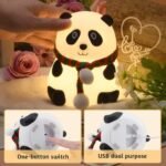 Anubhav Janni Panda Night Lamp Light For Kids Cute Baby Girl Squishy Nursery Nightlight Room Decor Gifts Boys Girls Rechargeable Silicone Kids Gift Toddlers Teens Valentines Day (Pack Of 1 Pcs) - Image 5
