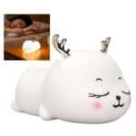 Anubhav Janni Silicone Deer Night Light Lamp For Kids 7 Color Rechargeable Bedroom Birthday Gift Girls and Boys Cute Kids USB Baby Toddler Childrens Gifts Room Kids Soft (Pack Of 1 Pcs)