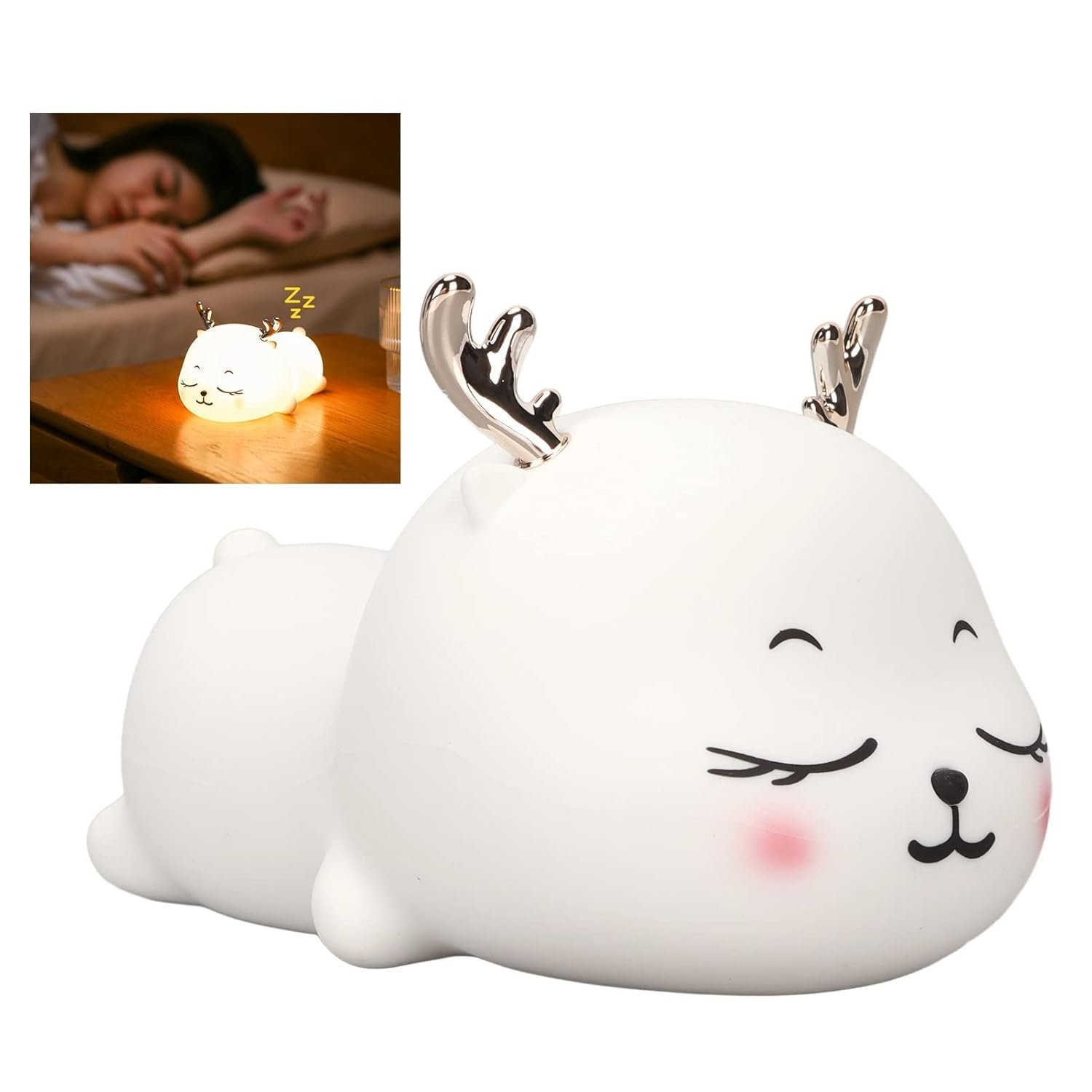 Anubhav Janni Silicone Deer Night Light Lamp For Kids 7 Color Rechargeable Bedroom Birthday Gift Girls and Boys Cute Kids USB Baby Toddler Childrens Gifts Room Kids Soft (Pack Of 1 Pcs) Anubhav Janni Silicone Deer Night Light Lamp For Kids 7 Color Rechargeable Bedroom Birthday Gift Girls and Boys Cute Kids USB Baby Toddler Childrens Gifts Room Kids Soft (Pack Of 1 Pcs) - Image 1