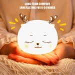 Anubhav Janni Silicone Deer Night Light Lamp For Kids 7 Color Rechargeable Bedroom Birthday Gift Girls and Boys Cute Kids USB Baby Toddler Childrens Gifts Room Kids Soft (Pack Of 1 Pcs) - Image 5