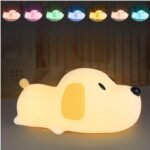Anubhav Janni Puppy Night Lamp Cute Dog Lights Auto Dusk To Dawn Light Sensor Plug In Wall Safety Lighting Bedroom Bathroom Stairs Corridor Kitchen Silicone Touch lamp Light (Pack Of 1 Pcs) - Image 2