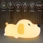 Anubhav Janni Puppy Night Lamp Cute Dog Lights Auto Dusk To Dawn Light Sensor Plug In Wall Safety Lighting Bedroom Bathroom Stairs Corridor Kitchen Silicone Touch lamp Light (Pack Of 1 Pcs) - Image 5