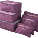 Anubhav Janni Travel Storage Bag Clothes Luggage Case Suitcase Underwear Organizer Make Up Bag Grey Polyester Packing Cube Pouches Cosmetics Underwear Socks Shoes Polyester Purple (Set Of 1)