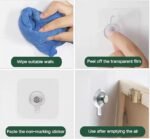 Anubhav Janni Frame Hook Sticker Self Adhesive Hooks for Secure Wall Hanging Versatile Nail Photo Frames Clocks and More Transparent Heavy-Duty No-Drill Solution Heavy Items ( pack of 20 ) - Image 4