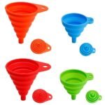 Anubhav Janni Silicone Funnel Collapsible Flexible Foldable Kitchen Gadget Hangable Household Liquid Oil Dispensing Tool Small Mushroom Shape for Use Water Bottles Heat Resistant ( pack of 10 )