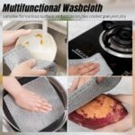 Anubhav Janni Double Layer Multipurpose Scrubbing Steel Wire Dishwashing Cloths Scrub Pad Stainless Scrubber Anti-Scratch for Cleaning Dishes Sinks Pots Pans Replace Kitchen ( pack of 10 ) - Image 4