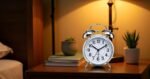 Anubhav Janni Alarm Clock Silver Classic Twin Bell Analog Retro Metal Table With Night Light Loud Ringer Ideal For Bedroom Office Living Room LED Bedside Alarm Students Bedroom (Pack Of 1 Pcs) - Image 3