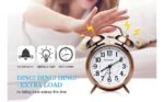 Anubhav Janni Alarm Clock Copper Vintage Brass Twin Bell Table Top With LED Night Light Display Ideal For Bedroom Heavy Sleepers Bedroom Office Function Non Ticking Students (Pack Of 1 Pcs) - Image 3