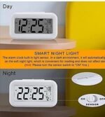 Anubhav Janni Alarm Clock Digital White For Heavy Sleepers  Loud Automatic Light Sensor Multifunction Time Study Battery Operated Small Desk Bedroom Students Home Office (Pack Of 1 Pcs) - Image 7