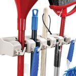 Anubhav Janni Broom Holder Wall Mounted Stick Mounted Stand Storage Broomstick Brush Mount Organizer With Hanger Hooks Grey Polypropylene Convenient Stand Mops Brooms Brushes (Pack Of 1 Pcs)