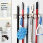 Anubhav Janni Broom Holder Wall Mounted Stick Mounted Stand Storage Broomstick Brush Mount Organizer With Hanger Hooks Grey Polypropylene Convenient Stand Mops Brooms Brushes (Pack Of 1 Pcs) - Image 7