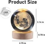 Anubhav Janni Galaxy Ball Moon Crystal Wood Base Suitable Home Bedroom Decoration Night Light Glass Woodern Base Decorations Gifts Men Office Birthday Decor Birthday Kids (Pack Of 1 Pcs) - Image 2
