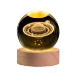 Anubhav Janni Galaxy Ball Saturn 3D Crystal LED Stand Glass Sphere Decorative Balls Lamp Space Planet Model Night Light Gifts Home Decor Office Birthday Gift Bedroom Night (Pack Of 1 Pcs)