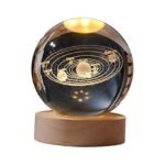 Anubhav Janni Galaxy Ball Solar System ( Sun ) 3D Crystal Night Lamp Glass Warm White LED Bedroom Gift Light Home Office Bedroom Light USB Powered Perfect Lamp Solar (Pack Of 1 Pcs)
