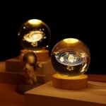 Anubhav Janni Galaxy Ball Solar System ( Sun ) 3D Crystal Night Lamp Glass Warm White LED Bedroom Gift Light Home Office Bedroom Light USB Powered Perfect Lamp Solar (Pack Of 1 Pcs) - Image 2