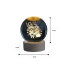 Anubhav Janni Galaxy Ball Love Boy 3D Deer Crystal Globe Lamp Engraved Night Light USB Powered LED Table Lamp Wooden Base Home Office Decoration Birthday Gift Adults (Pack Of 1 Pcs) - Image 3