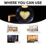 Anubhav Janni Galaxy Ball Heart Desing 3D Crystal Night Light With Wooden Base USB Dimmable LED Glass Lamp Design Bedroom Kids Room Living Room Office Best Decor Office Bedroom (Pack Of 1 Pcs) - Image 4