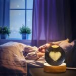 Anubhav Janni Galaxy Ball Heart Desing 3D Crystal Night Light With Wooden Base USB Dimmable LED Glass Lamp Design Bedroom Kids Room Living Room Office Best Decor Office Bedroom (Pack Of 1 Pcs) - Image 6