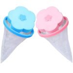 Anubhav Janni Lint Catcher Washing Machine Remover Flower Ball Shape Floating Reusable Mesh Net Trap Filter Bag Hair Dirt Fur Pouch Lint For Machine Filter Plastic Medium (Pack Of 4 Pcs)