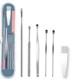 Anubhav Janni Earpick Set Ear Pick Earwax Removal Kit Storage Box Cleansing Tool Spiral Curette Wax Remover Cleaning Brush Cleaner Beauty Makeup Tools Safe Effective Hygiene(Set Of 6 Pcs)