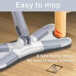 Anubhav Janni X Mop Shape Microfiber Floor Cleaning Dust Mop Self Wringing Ceramic Wood Cleaner Mop Dry Wet Hands Free Manual Extrusion Household Cleaning Tool Tile Home (Pack Of 1 Pcs) - Image 6