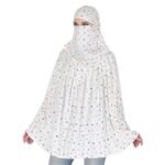Anubhav Janni White Cotton Long Scarf Cum Mask Scarves Usable Vehicle Driver Printed Design Girl Women Sun Protection Light Scarves Vehicle Breathable Fancy Scarf Dupatta (Pack Of 1 Pcs)
