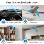 Anubhav Janni Blue Fan Mop Foldable Microfiber Cleaning Duster Steel Body Flexible for Quick Easy of Home Kitchen Car Ceiling Dusting Office Brush with Long Rod Expandable (pack 1) - Image 6