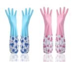 Anubhav Janni Without Cotton Hand Glows Rubber Dishwashing Gloves Reusable Waterproof Kitchen Cleaning For Women Men Large Free Size Household Latex For Dish Washing Laundry (1 Pair)