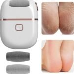 Anubhav Janni White Pedi Rechargeable Foot Scrubber For Dead Skin Cracked Heels Pedicure Device with 2 Roller Heads Speeds Waterproof Design Smooth Soft Feetr Tool Care Portable (Pack Of 1 Pcs)