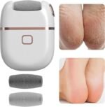 Anubhav Janni White Pedi Rechargeable Foot Scrubber For Dead Skin Cracked Heels Pedicure Device with 2 Roller Heads Speeds Waterproof Design Smooth Soft Feetr Tool Care Portable (Pack Of 1 Pcs)