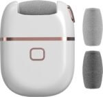 Anubhav Janni White Pedi Rechargeable Foot Scrubber For Dead Skin Cracked Heels Pedicure Device with 2 Roller Heads Speeds Waterproof Design Smooth Soft Feetr Tool Care Portable (Pack Of 1 Pcs) - Image 2