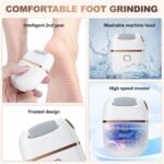 Anubhav Janni White Pedi Rechargeable Foot Scrubber For Dead Skin Cracked Heels Pedicure Device with 2 Roller Heads Speeds Waterproof Design Smooth Soft Feetr Tool Care Portable (Pack Of 1 Pcs) - Image 7
